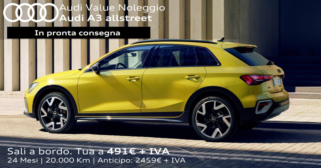 Nuova Audi A3 Allstreet con offerta Audi Value Noleggio. In pronta consegna